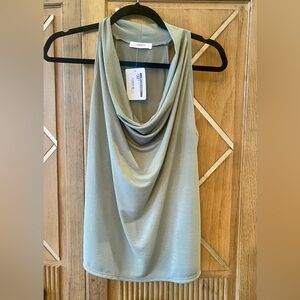 NWT-Cherish Sage Green Draped Tank Top